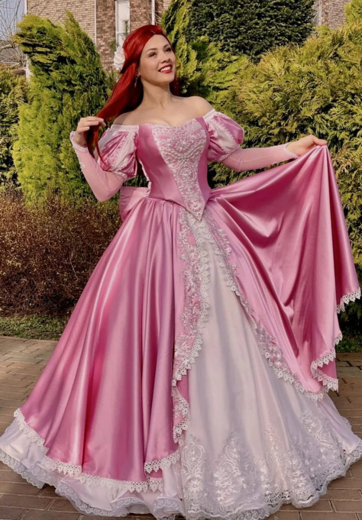 ariel in pink dress